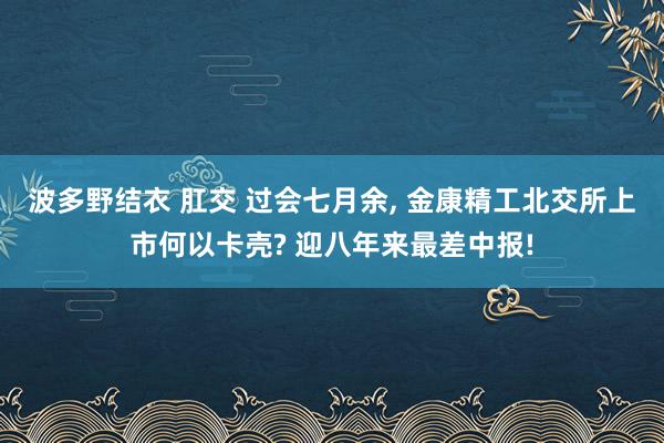 波多野结衣 肛交 过会七月余， 金康精工北交所上市何以卡壳? 迎八年来最差中报!