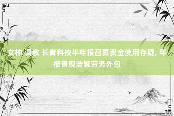 女神 调教 长青科技半年报召募资金使用存疑， 年报曾现浩繁劳务外包